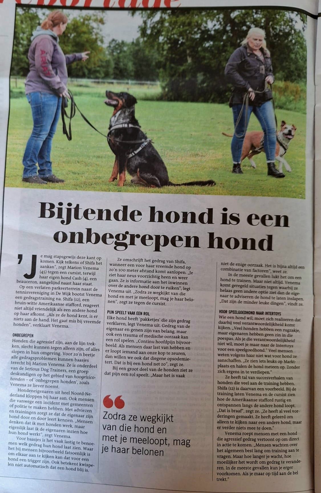 Bijtende hond is een onbegrepen hond